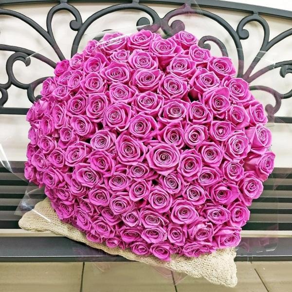 Розовые розы Эквадор 101 шт (50 см) (Артикул  149200)